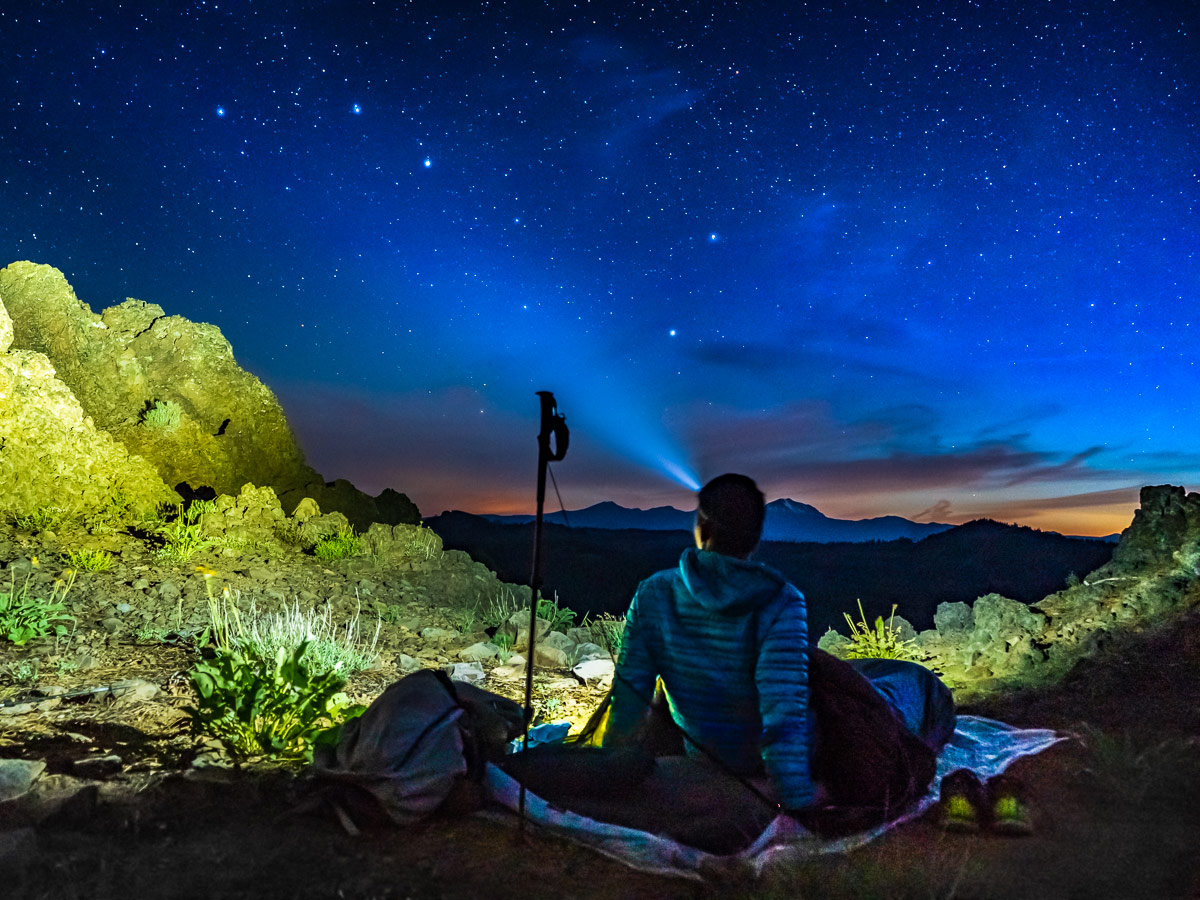 Camping under stars on the Pacific Crest Trail