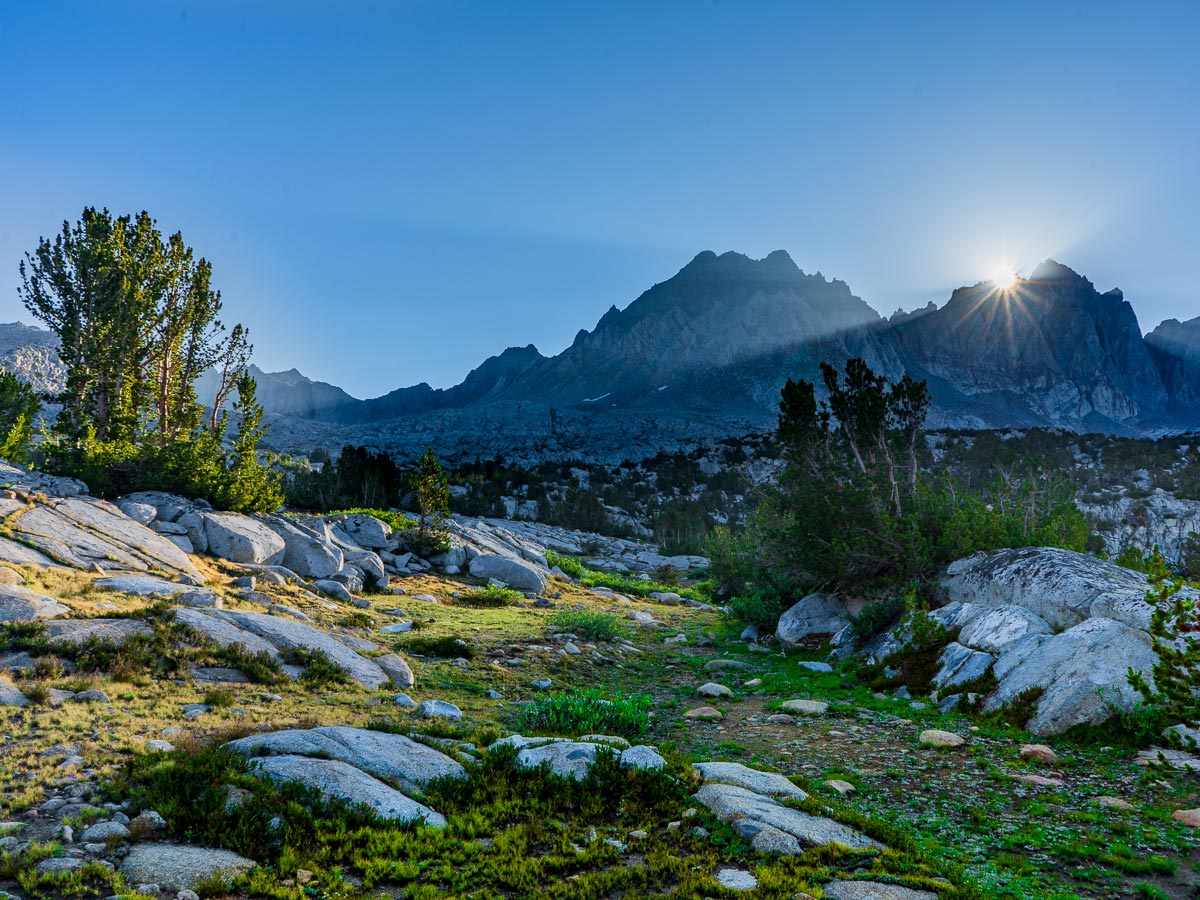 Sunrise over Bishop Pass on the Pacific Crest Trail