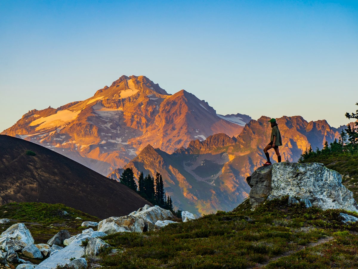 Glacier Peak in the sunset on the Pacific Crest Trail