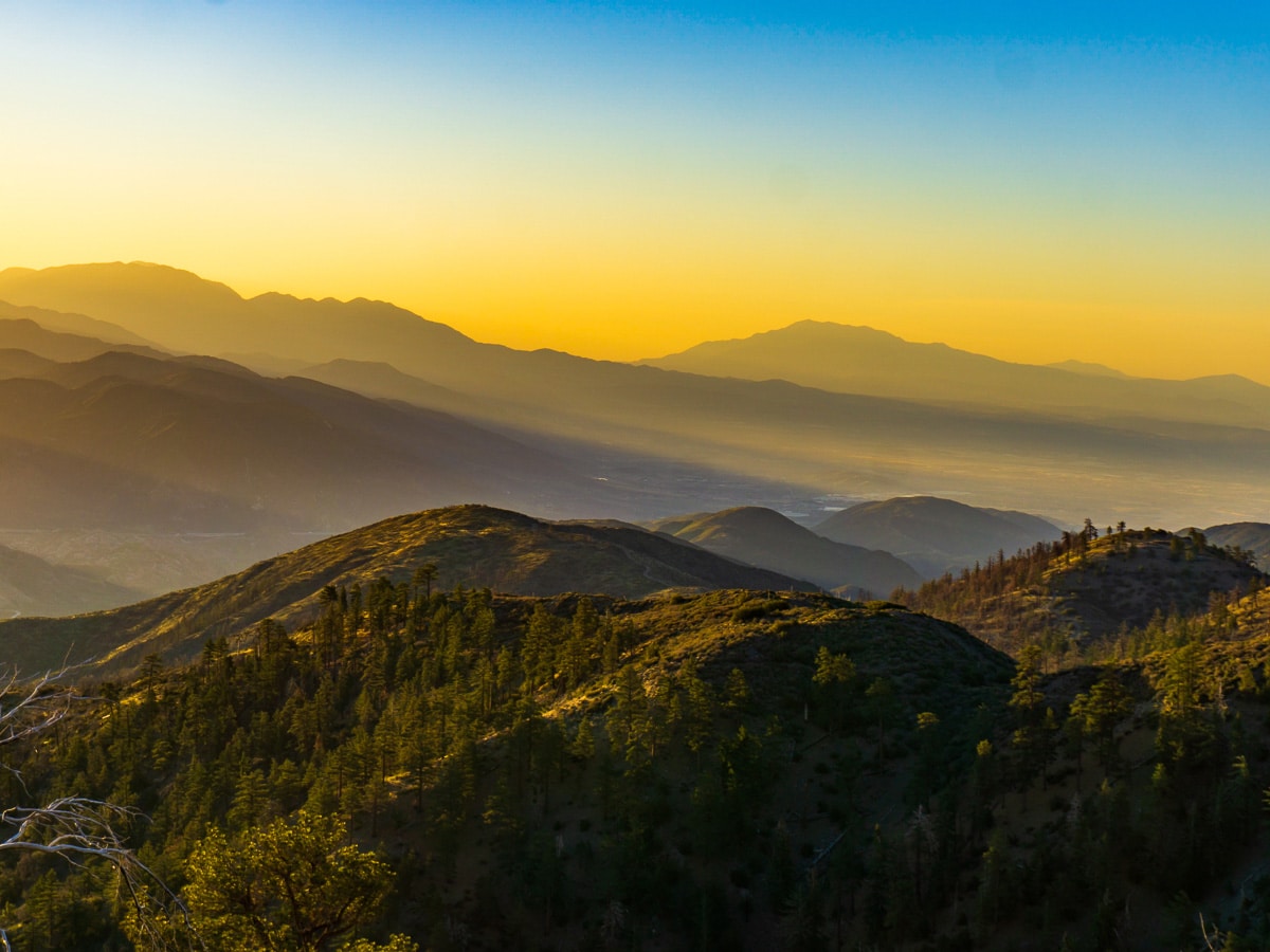 Sunset over Mount Baden Powell on the Pacific Crest Trail