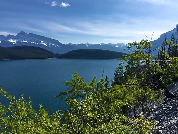 Lake Minnewanka backpacking trail in Banff National Park