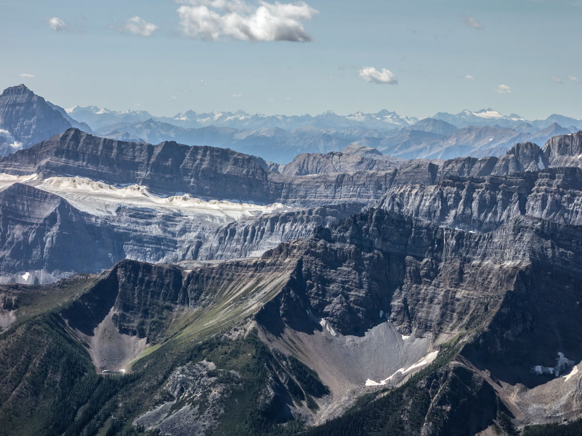 Columbia Mountains in the distance from Little Hector scramble in Banff National Park