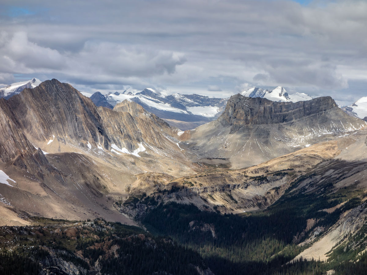 Summit view on Paget Peak scramble in Banff National Park