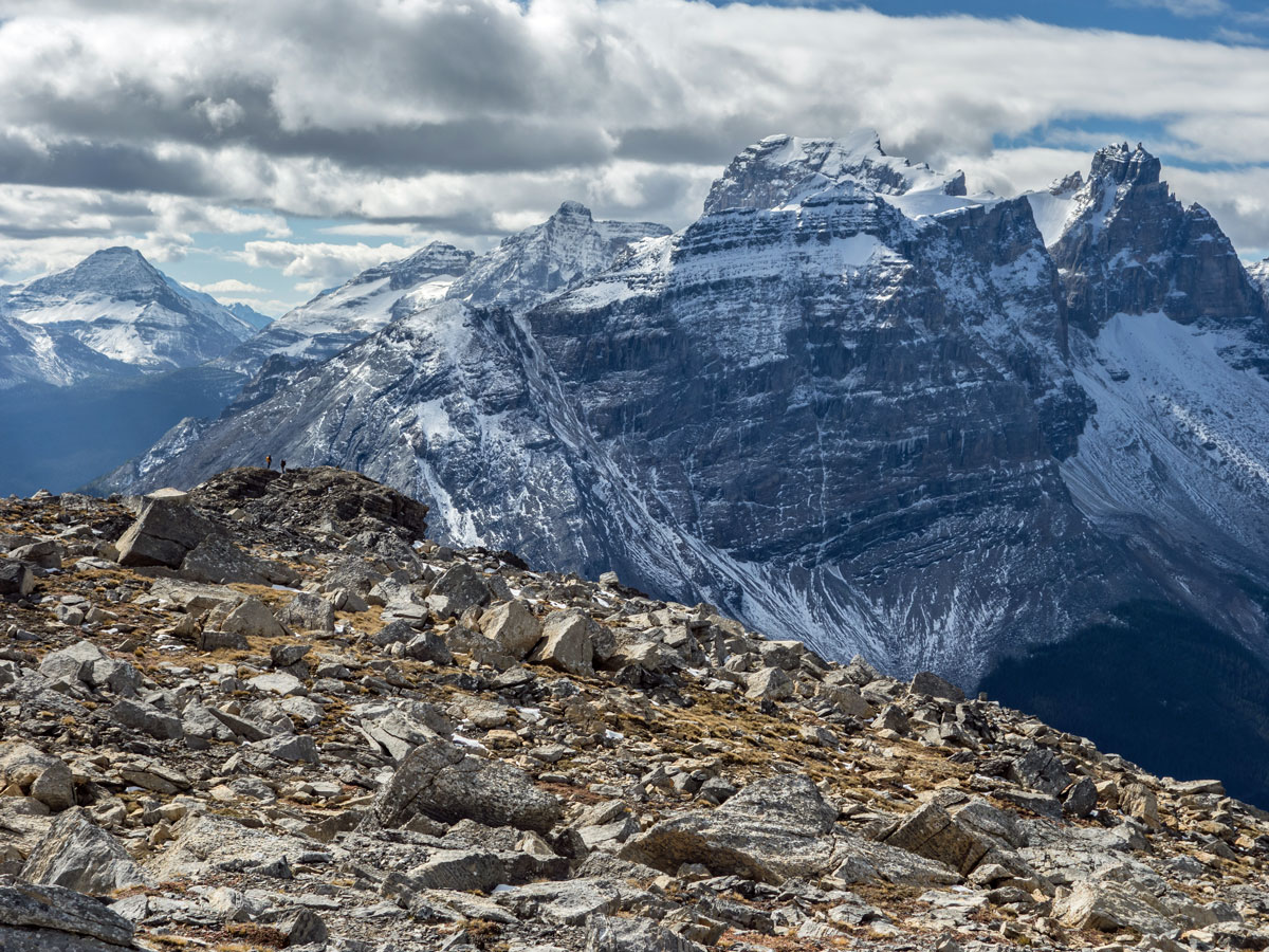 Beautiful summit view on Paget Peak scramble in Banff National Park