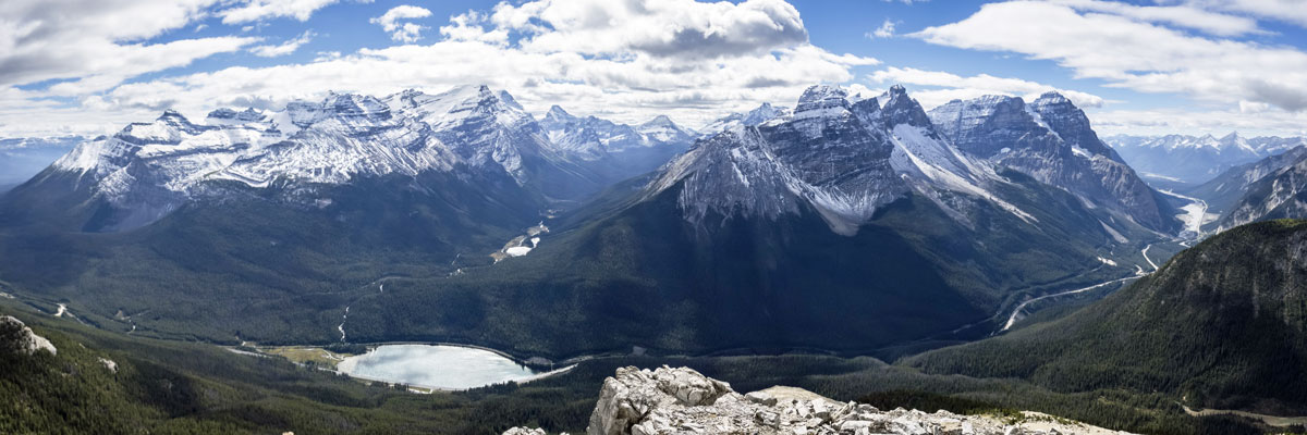 Beautiful peaks as seen from Paget Peak scramble in Banff National Park
