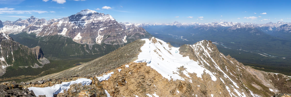 Summit view from Panorama Ridge scramble in Banff National Park