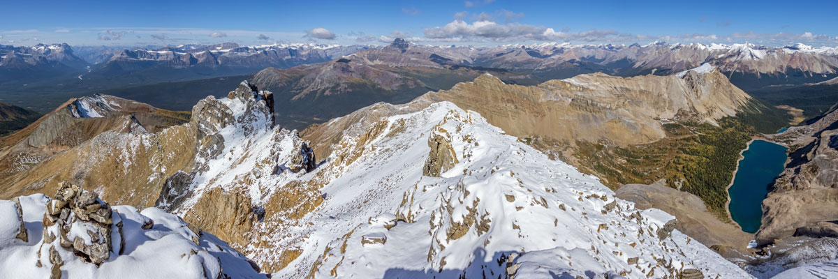 View north from the summit of Mount Richardson scramble in Banff National Park
