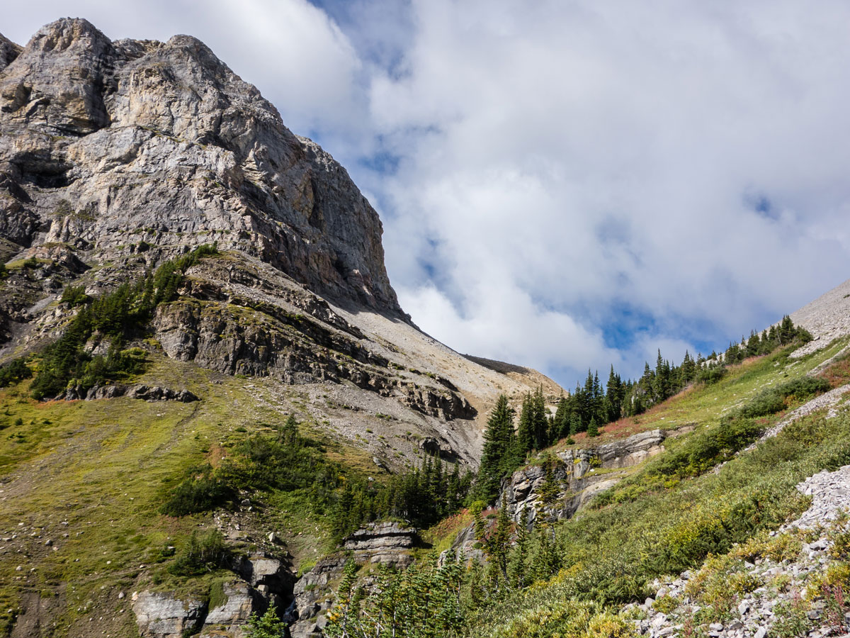 Route to Harvey Pass on Mount Bourgeau scramble in Banff National Park