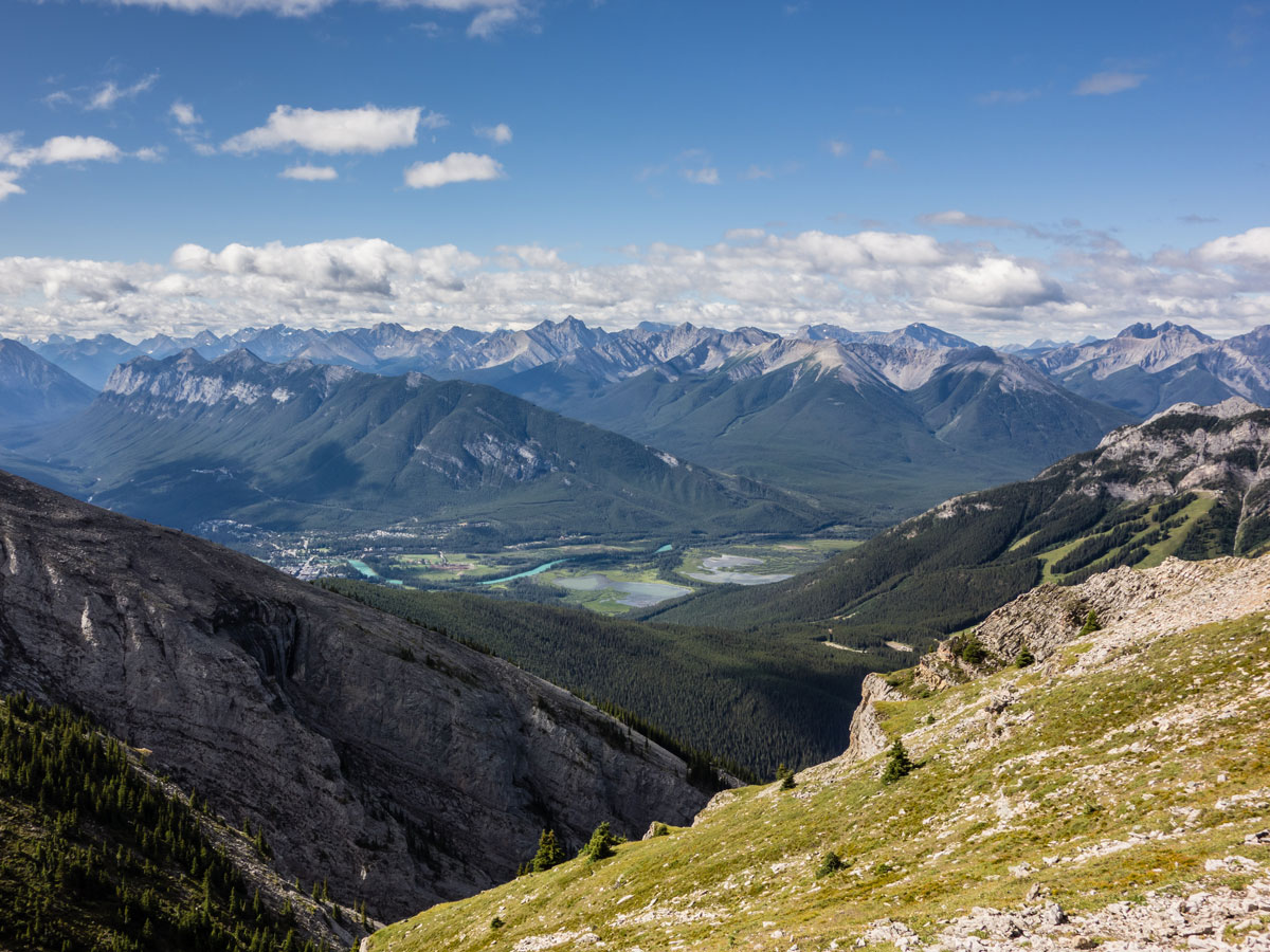Banff in the distance from Cascade Mountain scramble in Banff National Park