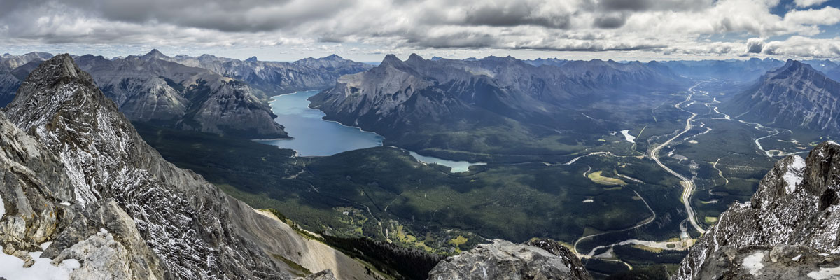Valley views from Cascade Mountain scramble in Banff National Park