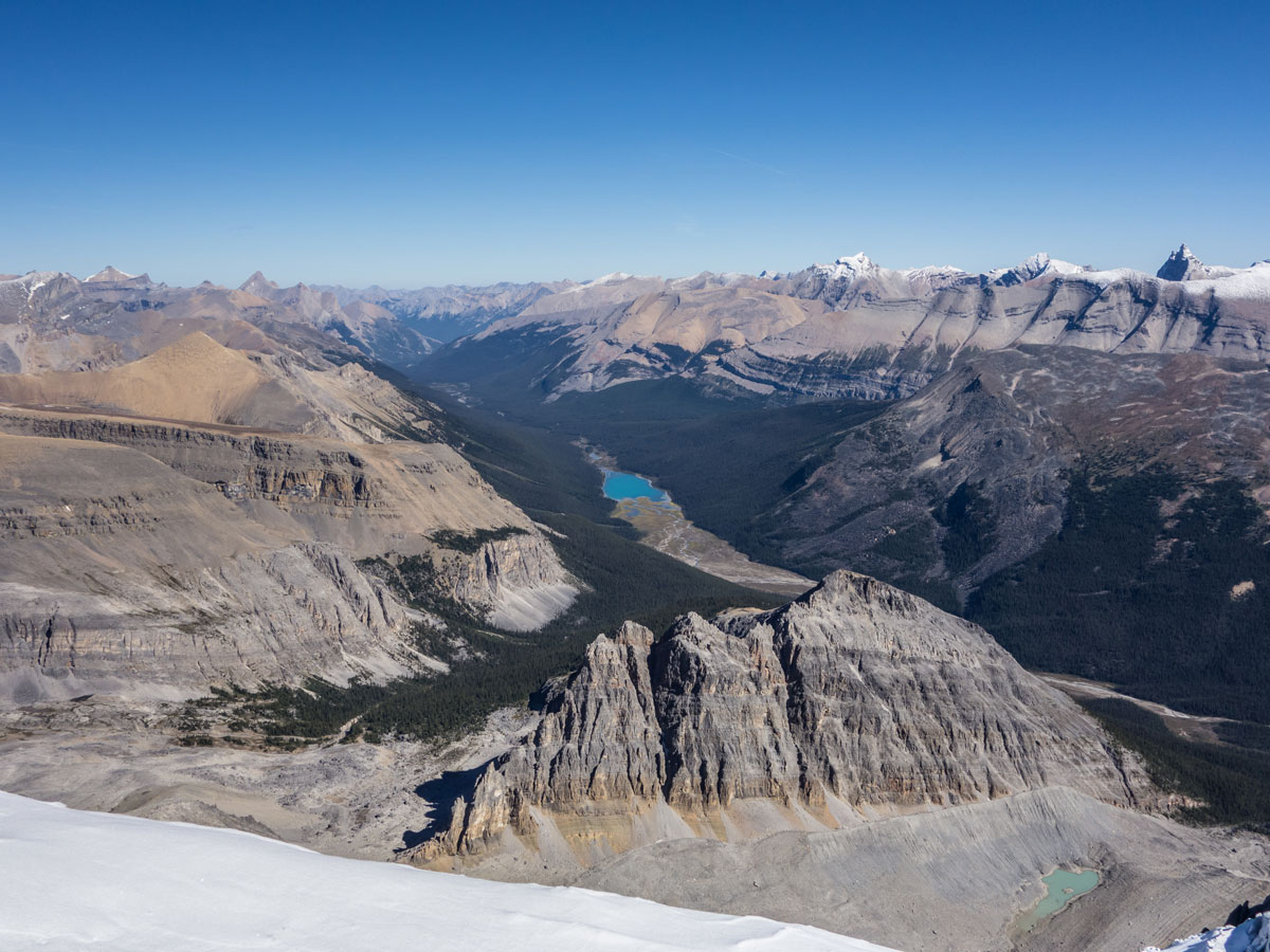 Marmot Mountain and Isabella Lake on Observation Peak scramble in Banff National Park