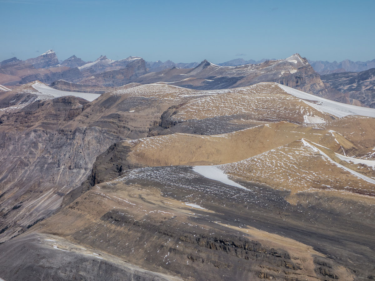 Summit views of Observation Peak scramble in Banff National Park