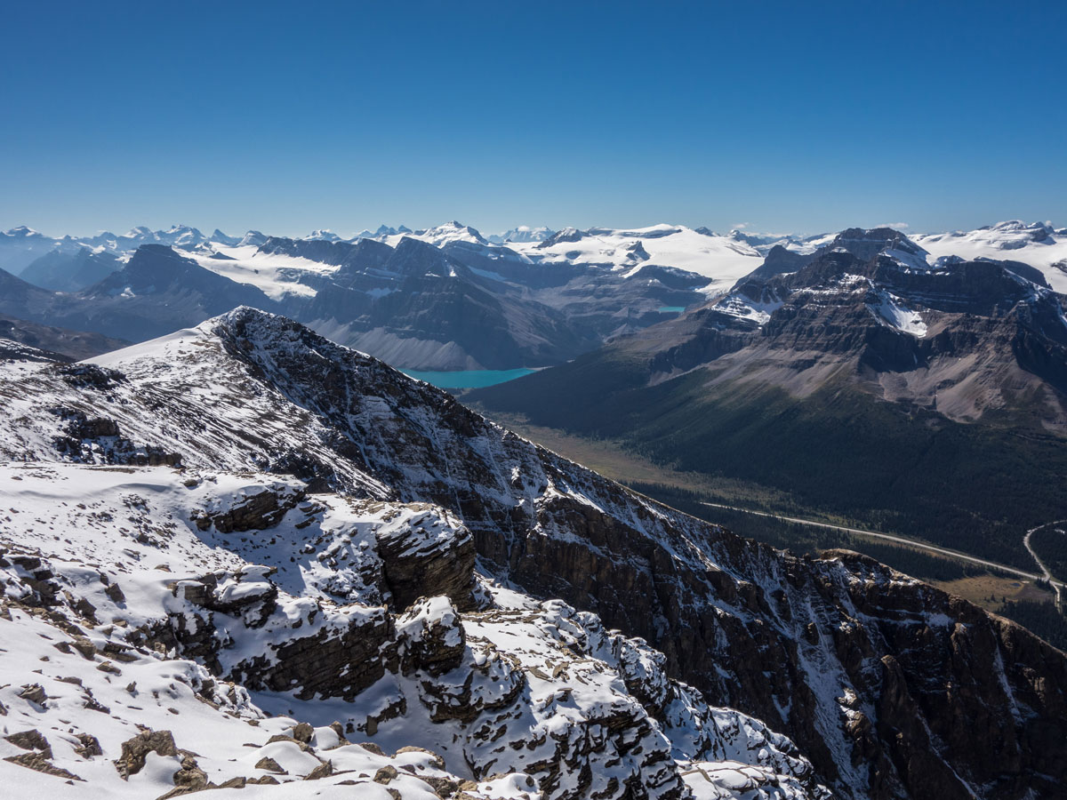 Bow Lake on Observation Peak scramble in Banff National Park