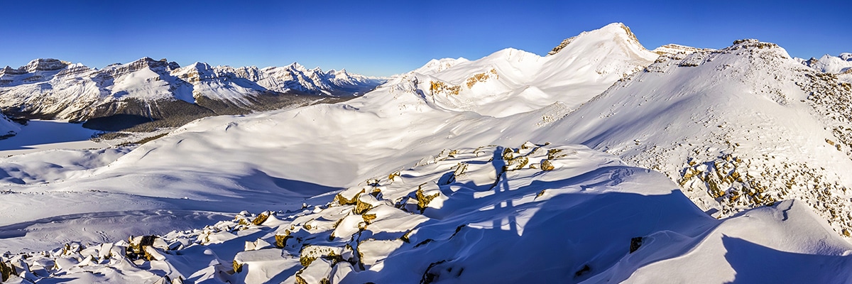 Northern Summit on Crystal Ridge snowshoe trail Banff National Park