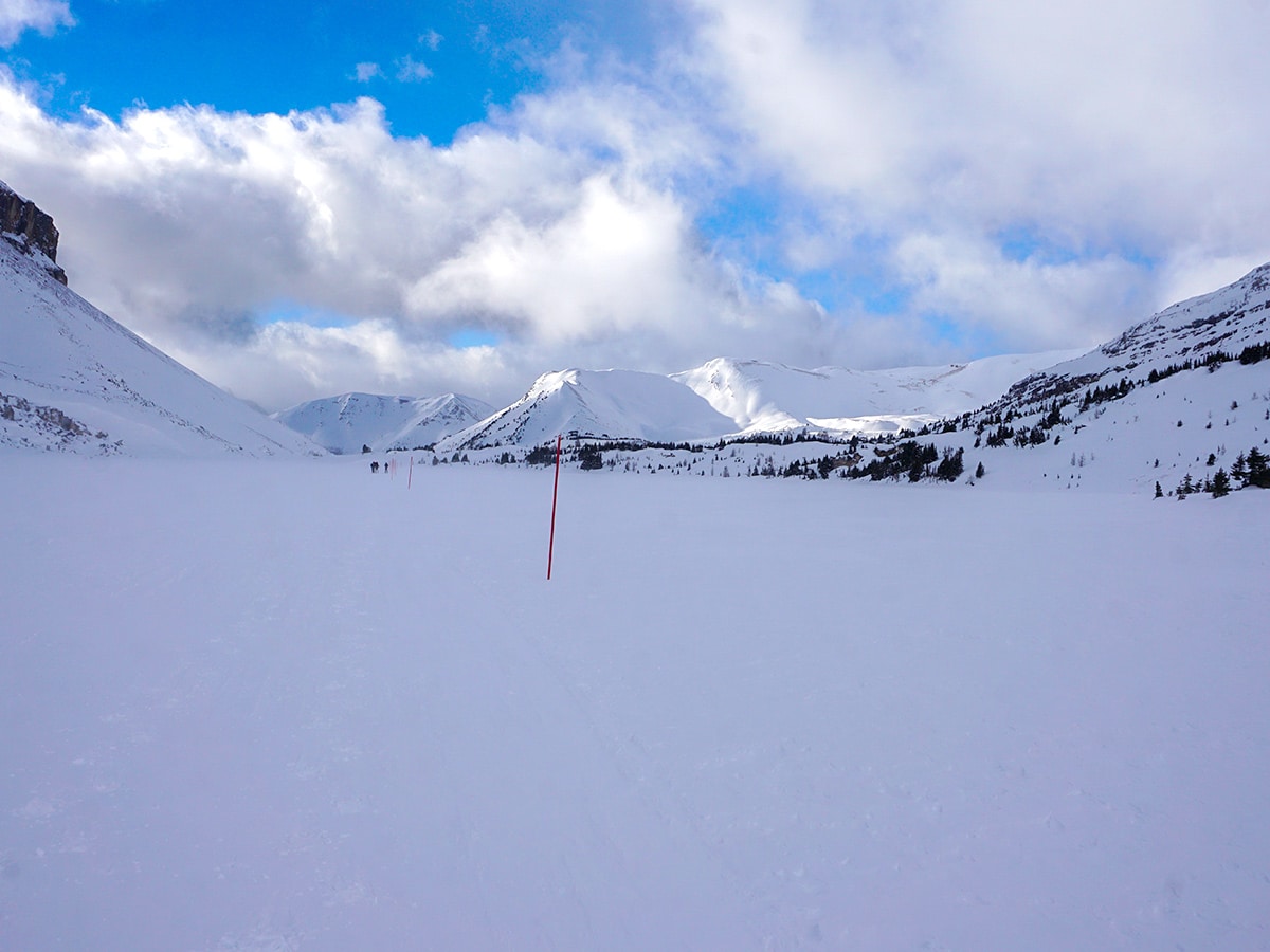 Boulder Pass view from the Deception Pass snowshoe trail Banff National Park