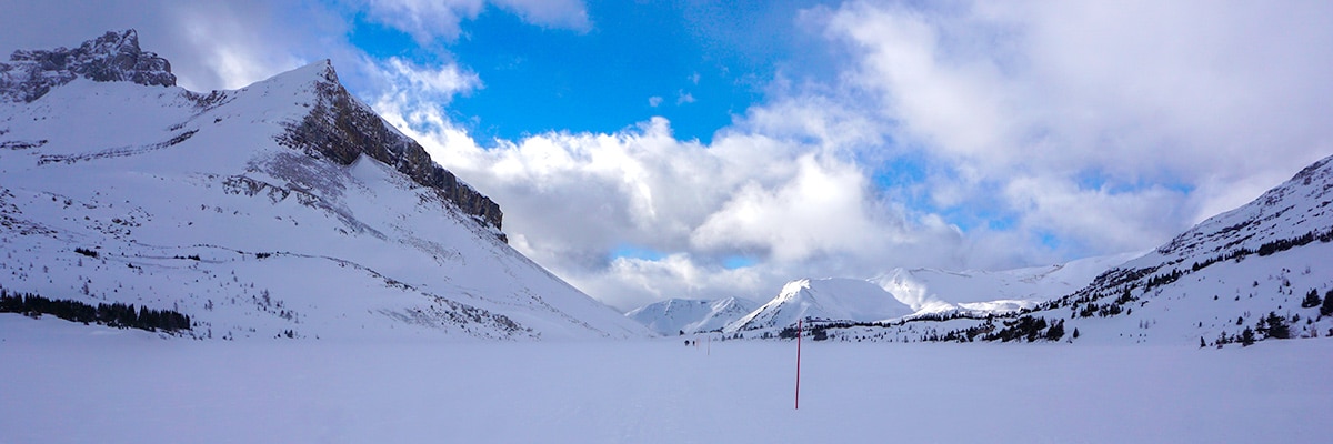 Snowshoeing from Lake Louise to Deception pass in Banff National Park