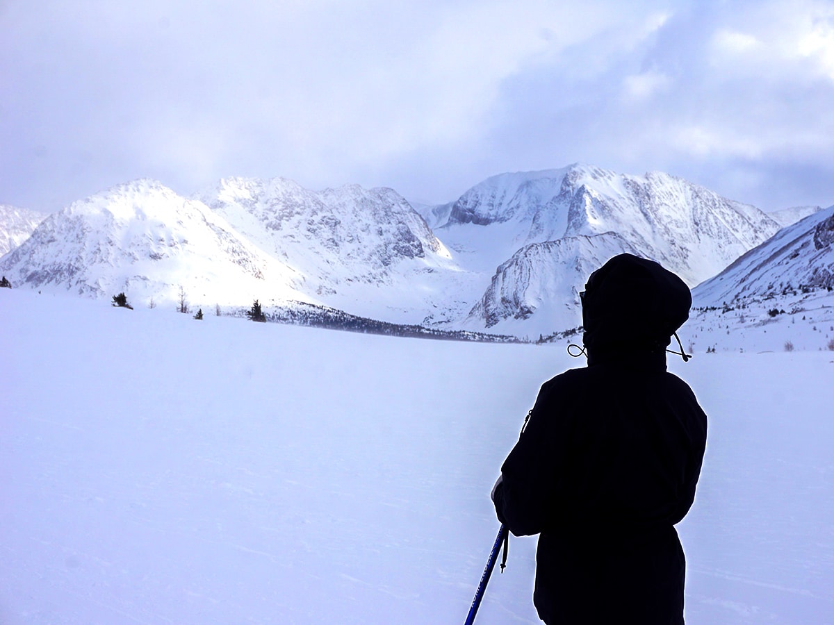 Stunning views from the Deception Pass snowshoe trail Banff National Park