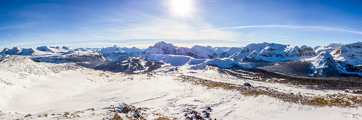 View south from Healy Pass snowshoe trail Banff National Park