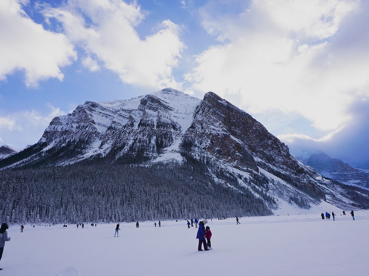 Fairview from Lake Louise snowshoe trail in Banff National Park