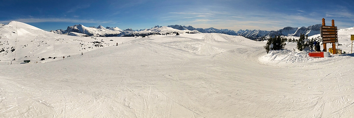 Views from Standish Chair on Sunshine Meadows snowshoe trail Banff National Park