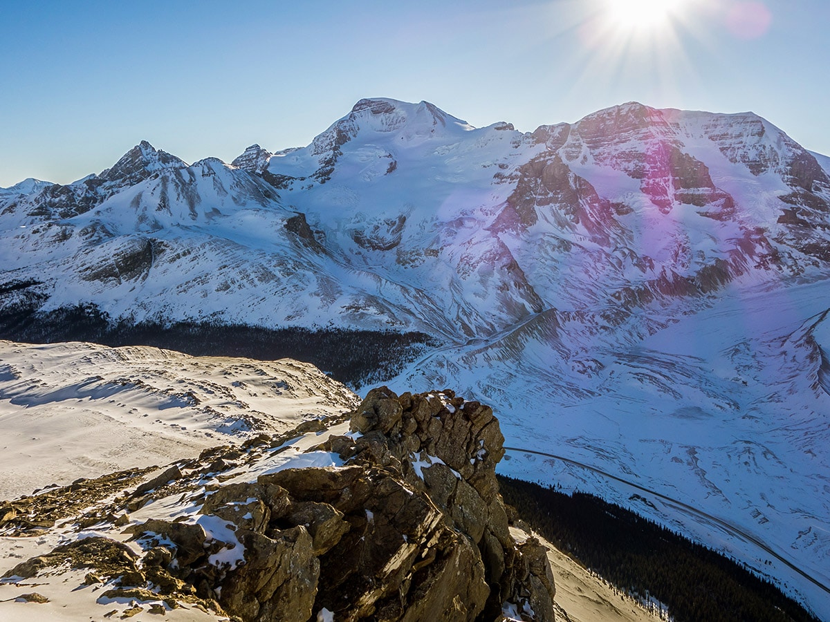 Mount Athabasca from Wilcox Pass snowshoe trail Banff National Park