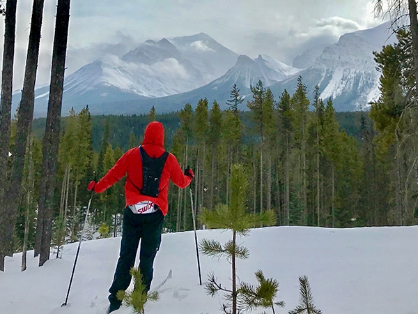 Scenery of Pipestone Loop XC ski trail in Banff National Park, Alberta
