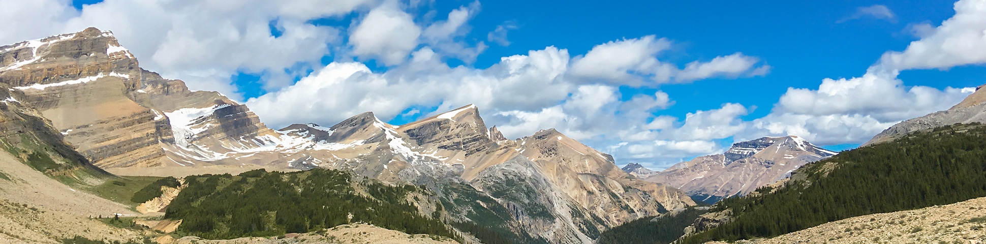 Hiking, biking and snowshoeing along Icefields Parkway in the Canadian Rockies