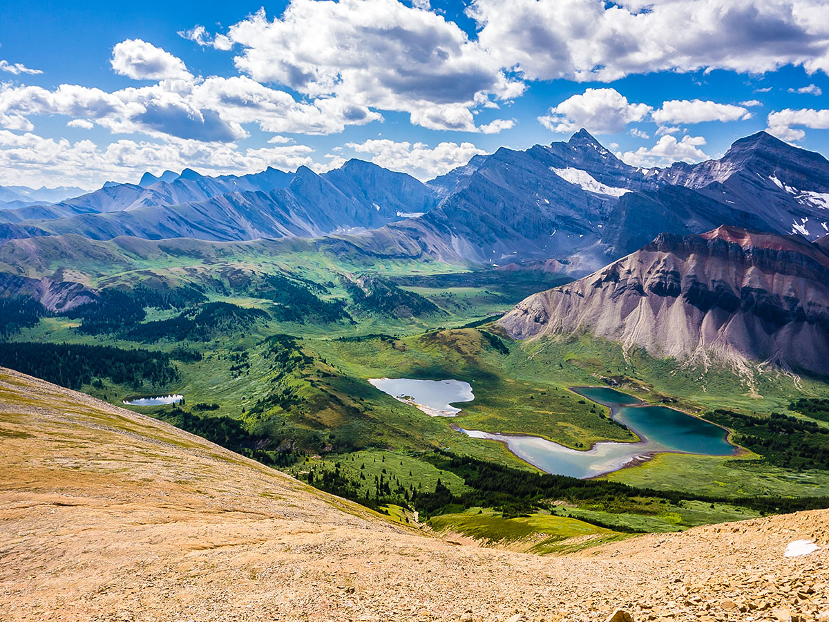 Cairn Lakes on Cairn Pass backpacking trail in Jasper National Park