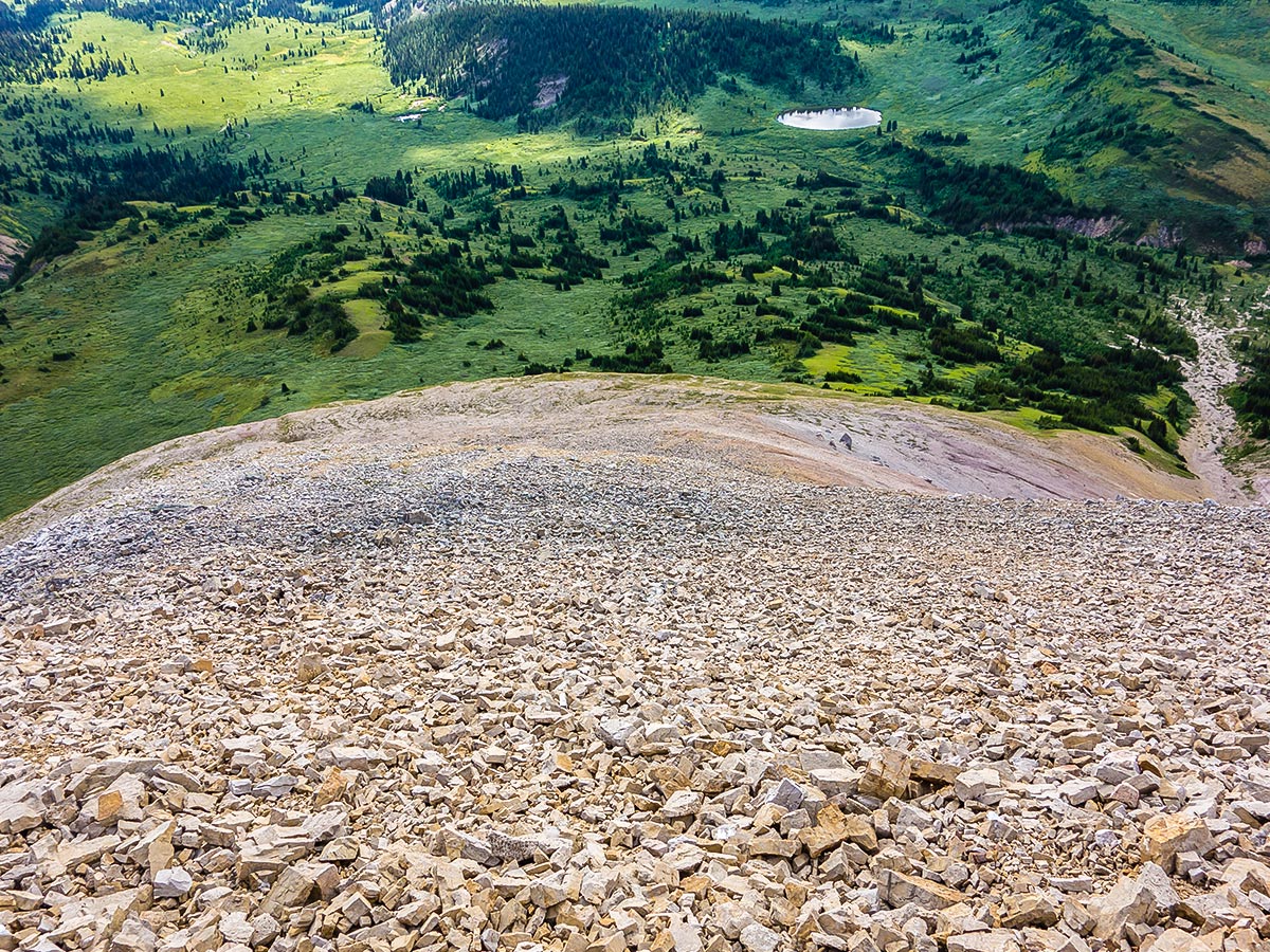 Ascent of Cairn Pass backpacking trail in Jasper National Park