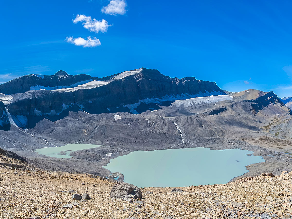 Beautiful scenery on Nigel, Cataract and Cline Pass backpacking trail in Jasper National Park