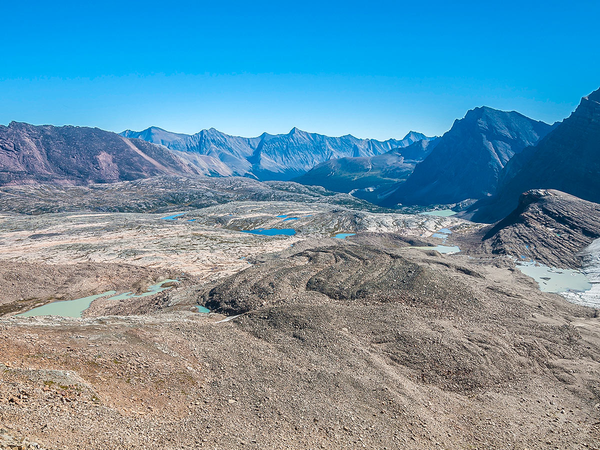 Valley views from Nigel, Cataract and Cline Pass backpacking trail in Jasper National Park