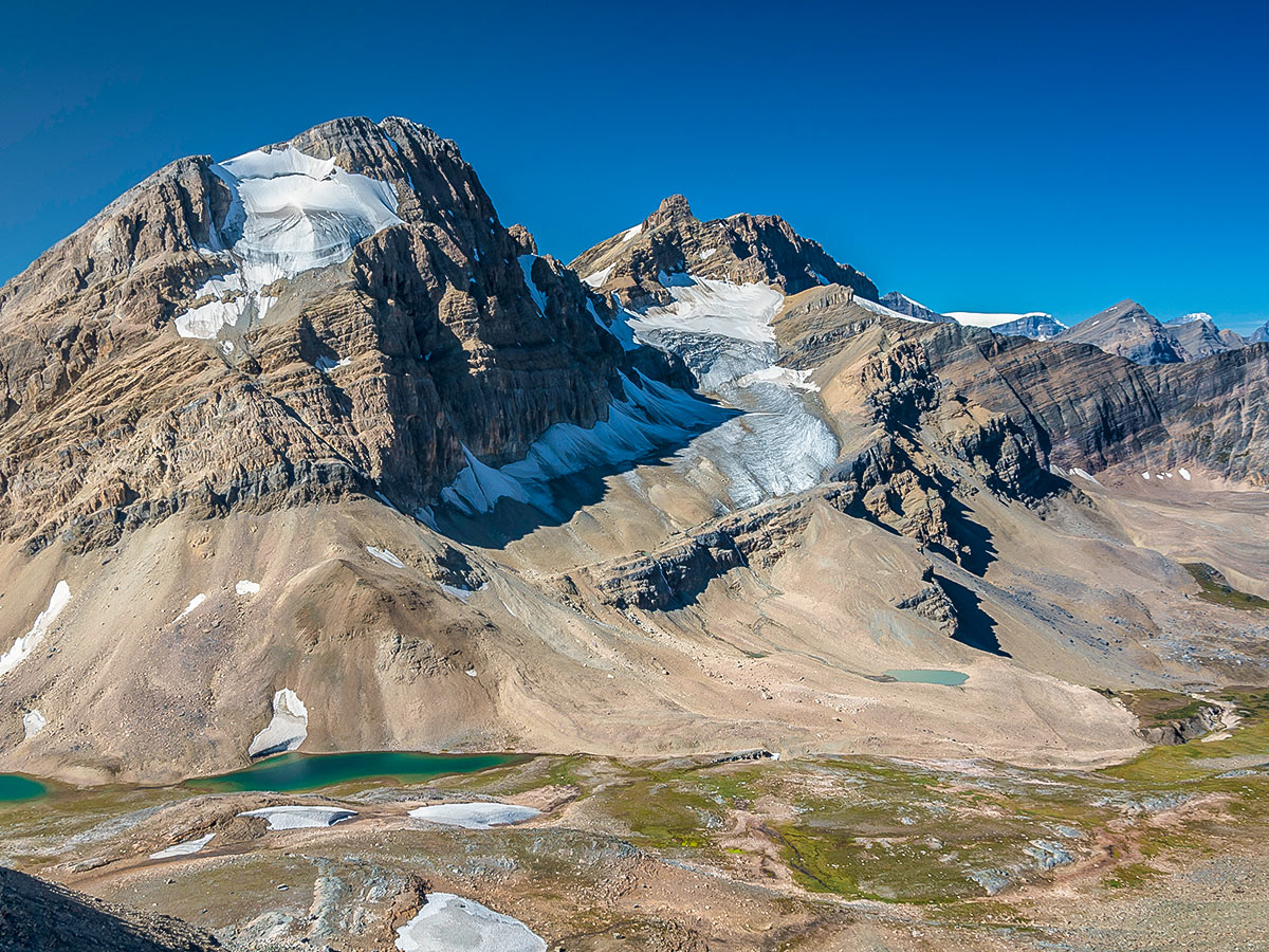 Cline Pass view on Nigel, Cataract and Cline Pass backpacking trail in Jasper National Park