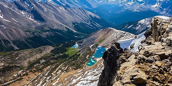 Scenery from Maligne Pass and Replica Peak backpacking trail in Jasper National Park
