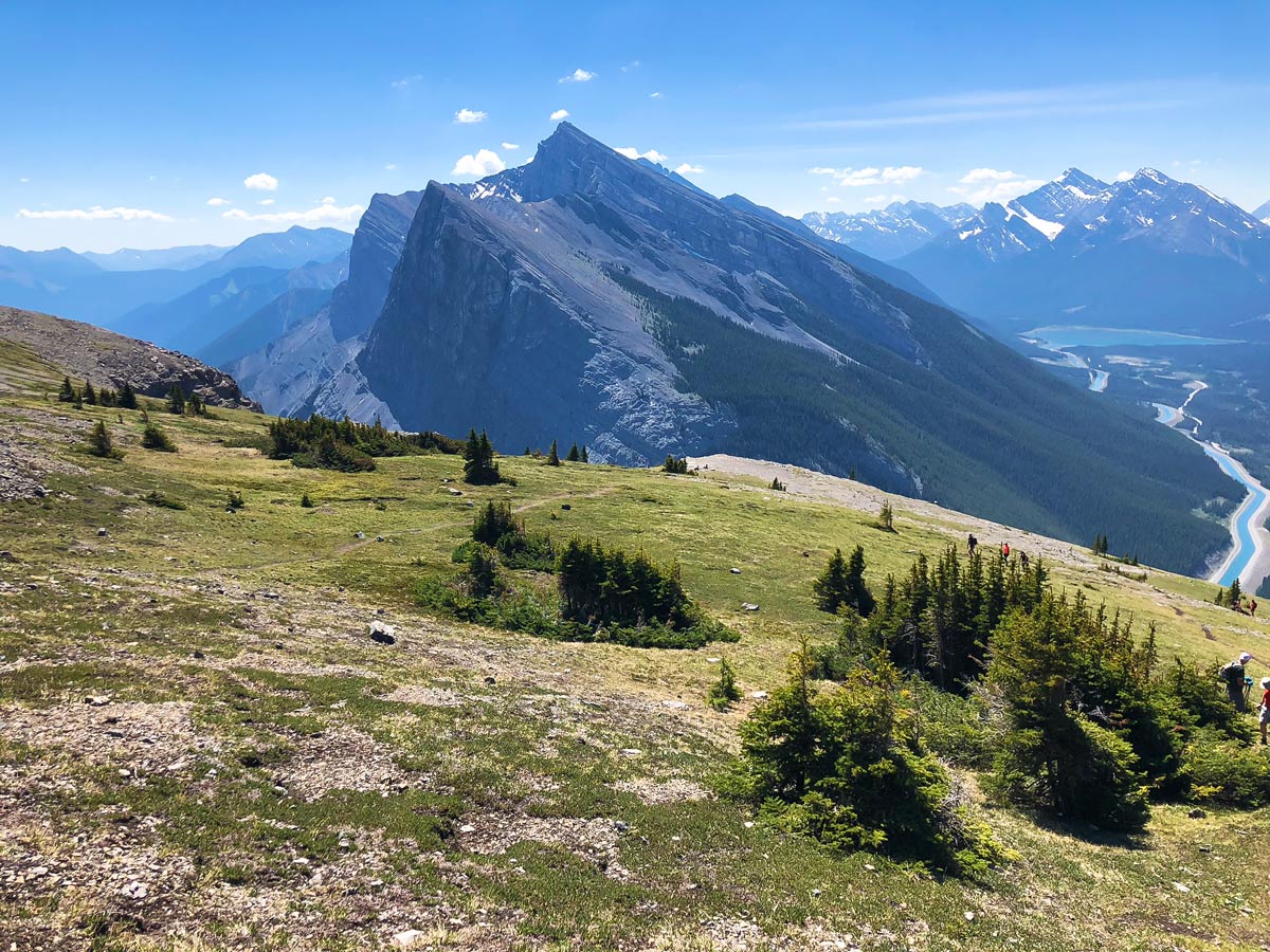 Beautiful views of East End of Rundle Route (EEOR) scramble in Canmore, Alberta