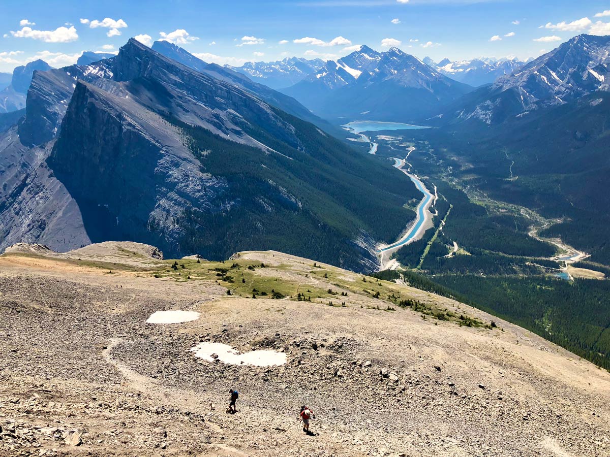 Panoramic views from East End of Rundle Route (EEOR) scramble in Canmore, Alberta