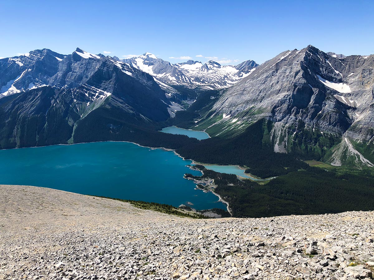 Scree path of Mount Indefatigable - South Peak scramble in Kananaskis near Canmore, the Canadian Rockies