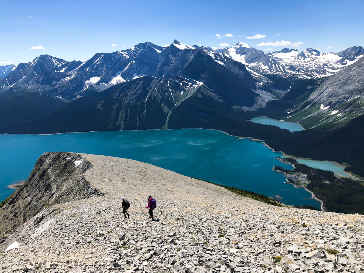 Scrambly section of Mount Indefatigable - South Peak scramble in Kananaskis near Canmore, the Canadian Rockies