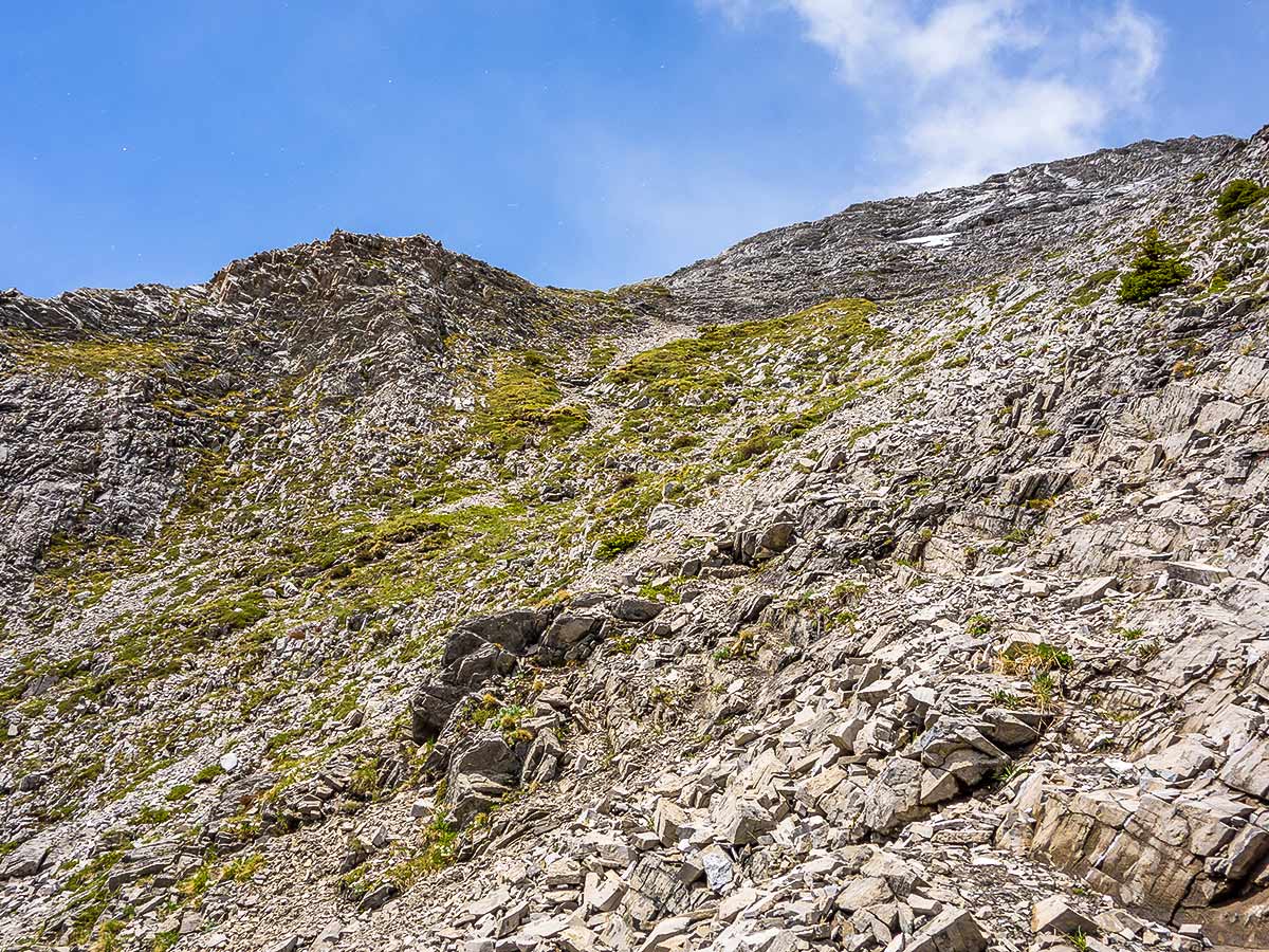 Great scenery on Mount Indefatigable - South Peak scramble in Kananaskis near Canmore, the Canadian Rockies