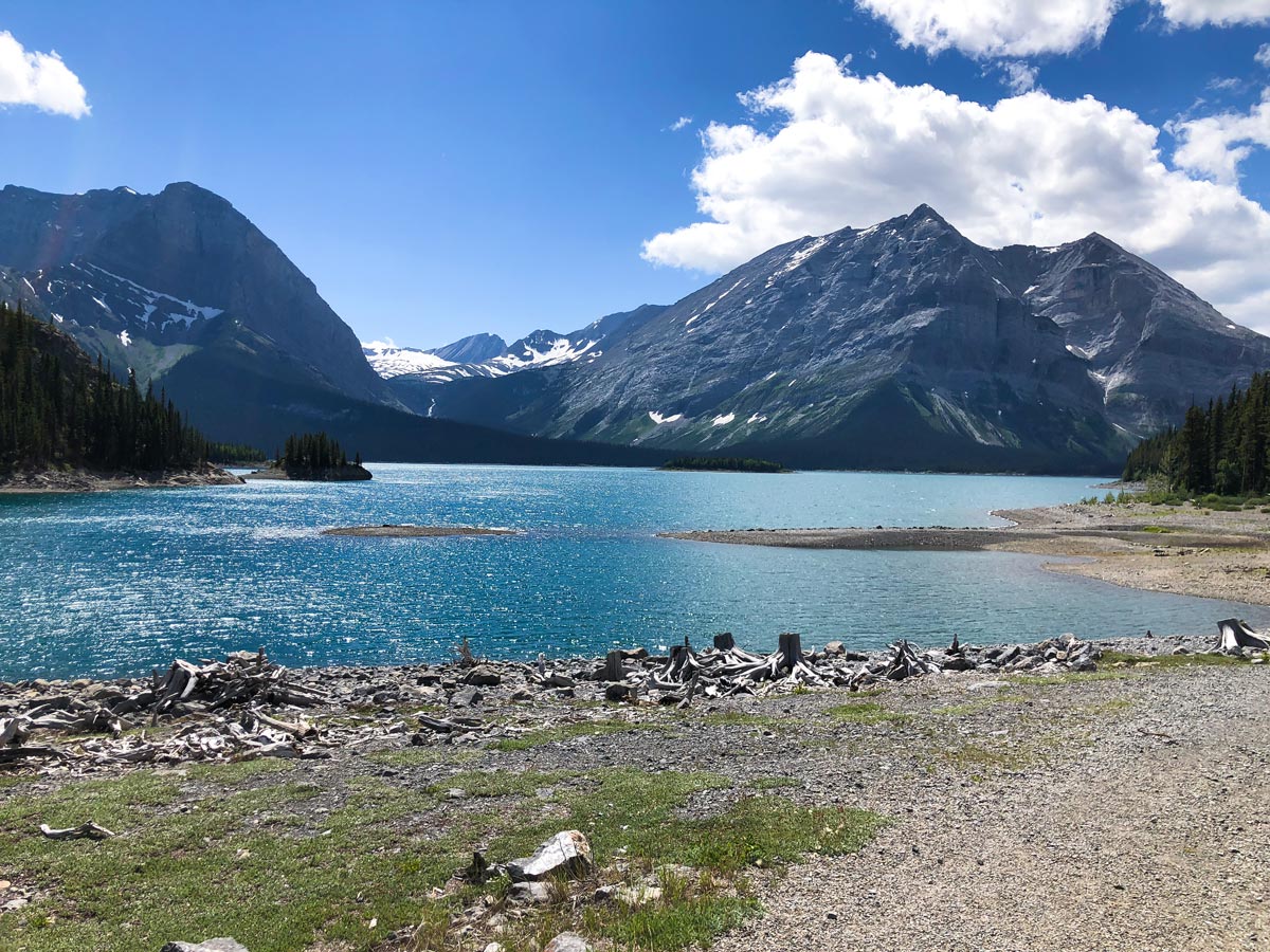 Scenery from Upper Kananaskis Lake on Mount Indefatigable - South Peak scramble in Kananaskis near Canmore, the Canadian Rockies