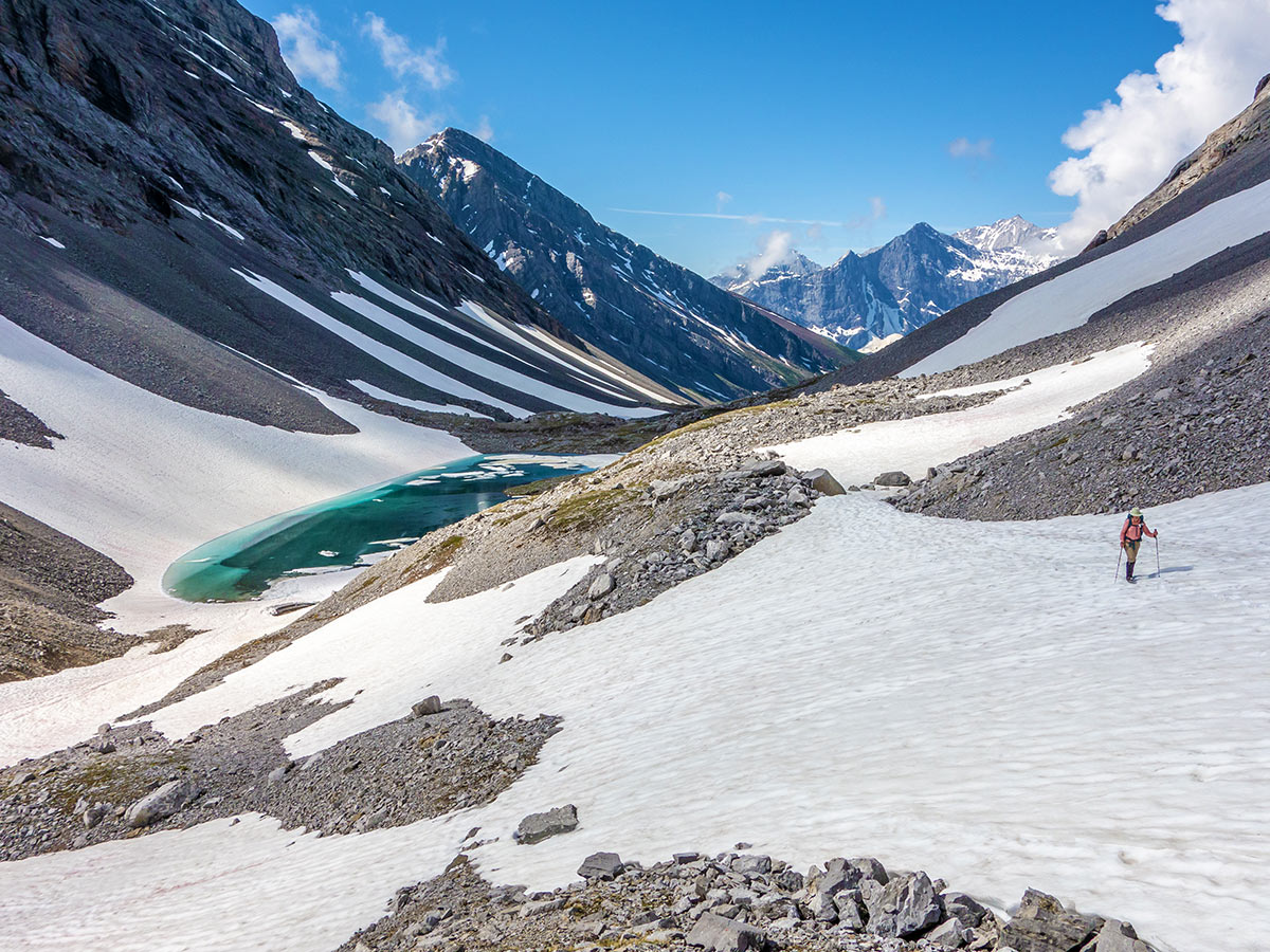 Great views on Mount James Walker scramble in Kananaskis near Canmore, the Canadian Rockies