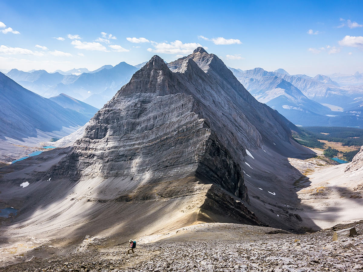 Hiking upon The Fortress scramble in Kananaskis near Canmore, the Canadian Rockies