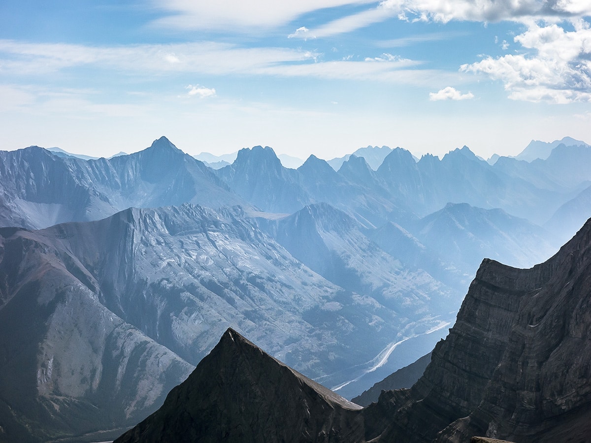 Panoramic views from The Fortress scramble in Kananaskis near Canmore, the Canadian Rockies