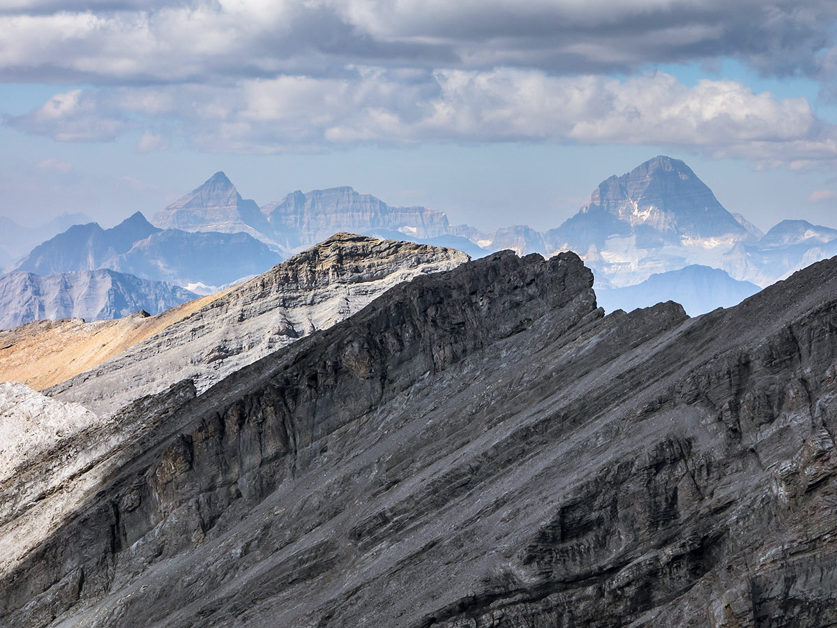 Mount Assiniboine on The Fortress scramble in Kananaskis near Canmore, the Canadian Rockies