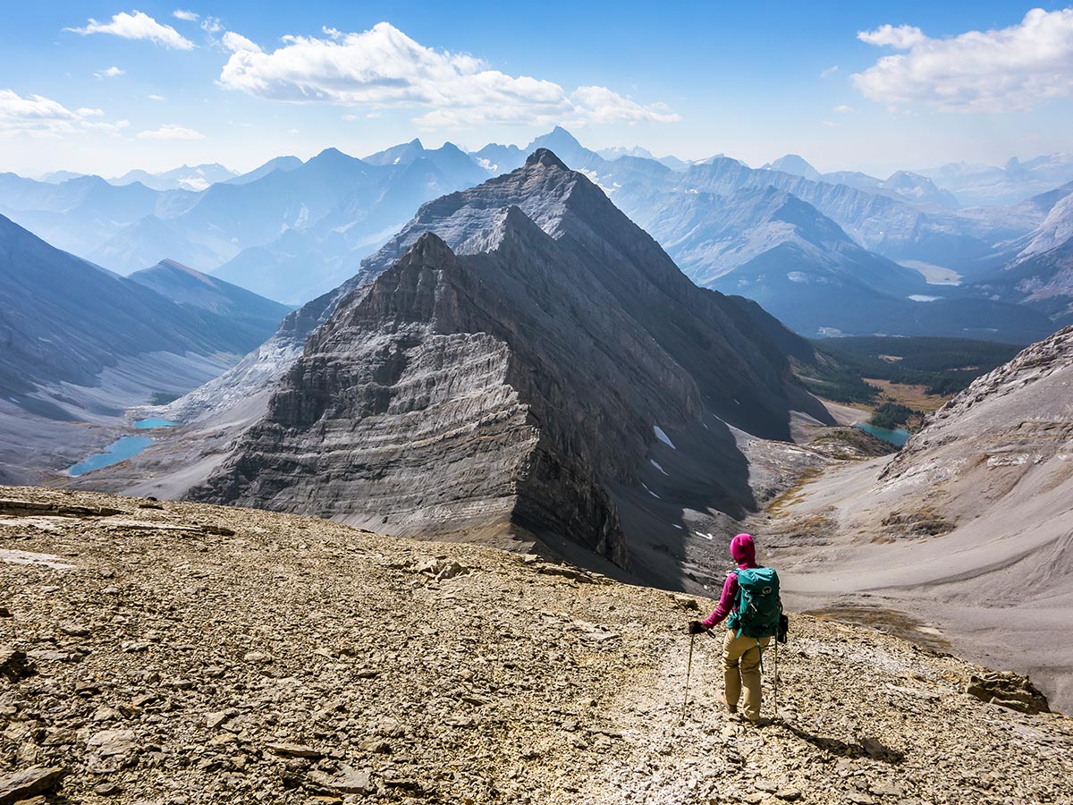 Headwall and Chester Lakes on The Fortress scramble in Kananaskis near Canmore, the Canadian Rockies