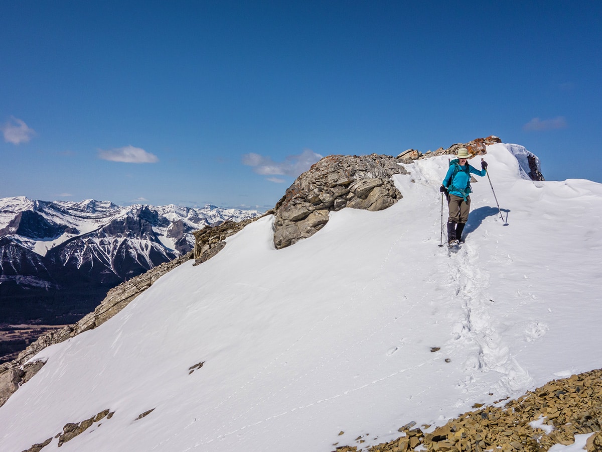 Snowfields on Grotto Mountain scramble in Canmore, the Canadian Rockies