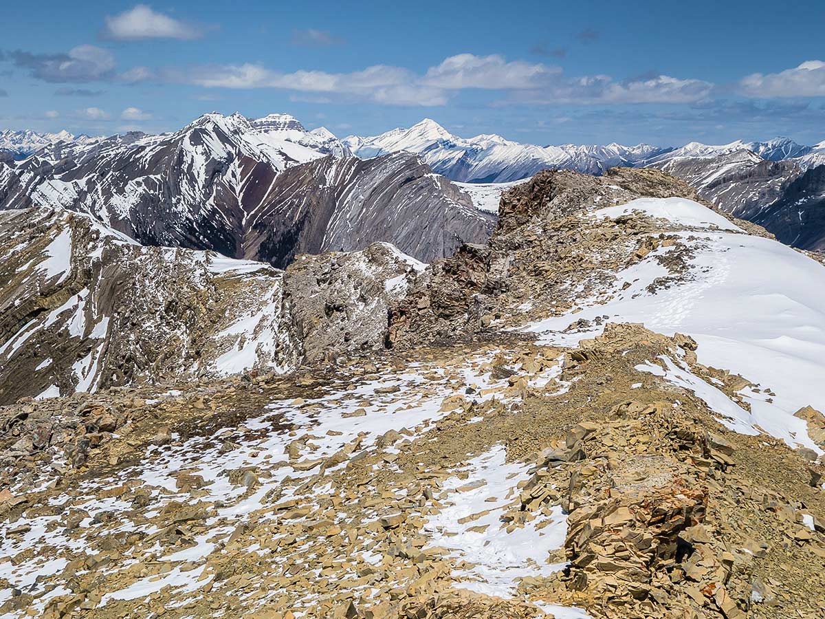 Great views from Grotto Mountain scramble in Canmore, the Canadian Rockies