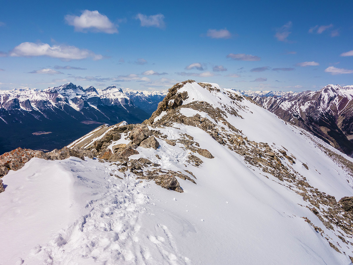 Path of Grotto Mountain scramble in Canmore, the Canadian Rockies