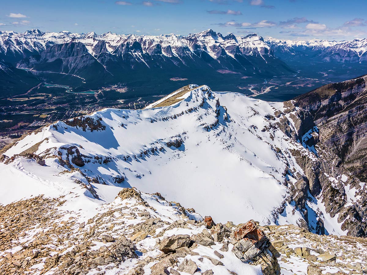 Hiking on Grotto Mountain scramble in Canmore, the Canadian Rockies