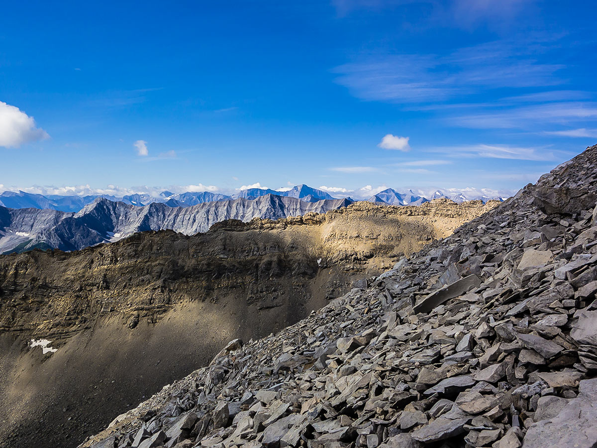 Ascend of Mist Mountain scramble in Kananaskis near Canmore, the Canadian Rockies