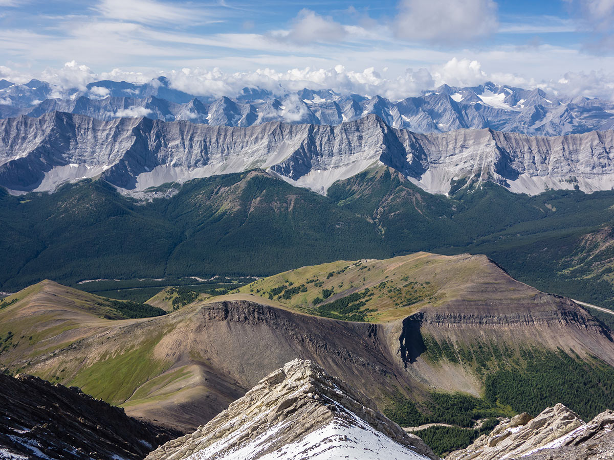 Mt Lipsett on Mist Mountain scramble in Kananaskis near Canmore, the Canadian Rockies